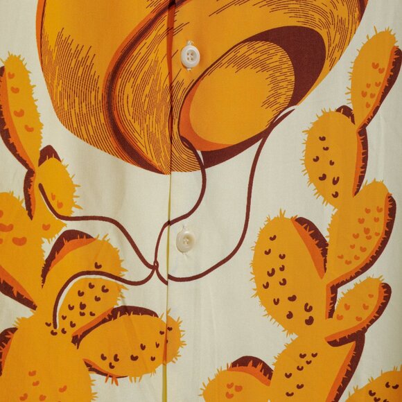 Sandro 2022 Yellow Cactus Graphic Printed Shirt - Picture 6 of 10